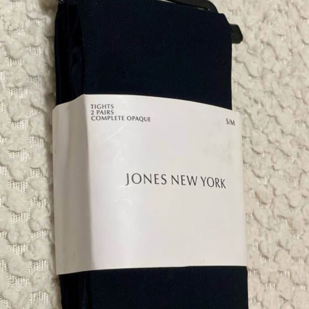 Jones New York Tights, 2 Pairs, Complete Opaque, Size S/M